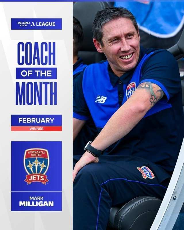  米利甘战术稳健显成效，纽卡斯尔喷气机持续领跑；澳超2月最佳教练再度蝉联 体育新闻 米利甘战术稳健显成效，纽卡斯尔喷气机持续领跑；澳超2月最佳教练再度蝉联 体育新闻