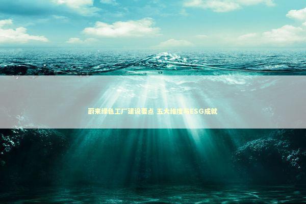 蔚来绿色工厂建设要点 五大维度与ESG成就 新闻