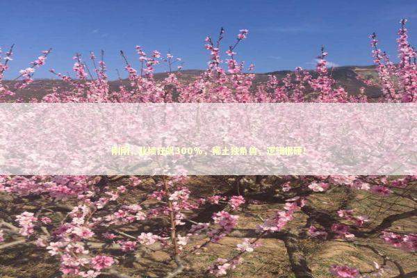 刚刚，业绩狂飙300%，稀土独角兽，逻辑很硬！ 新闻