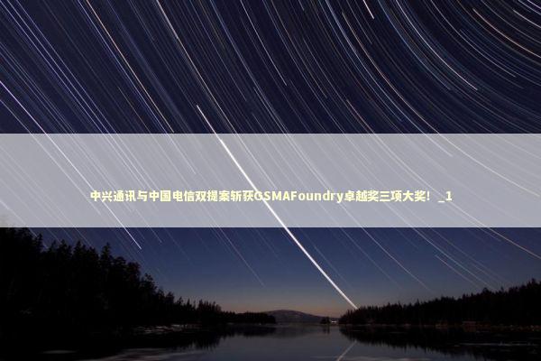 中兴通讯与中国电信双提案斩获GSMAFoundry卓越奖三项大奖！_1 新闻