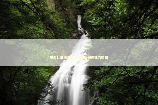 电力行业传来消息：供应保障能力增强 新闻